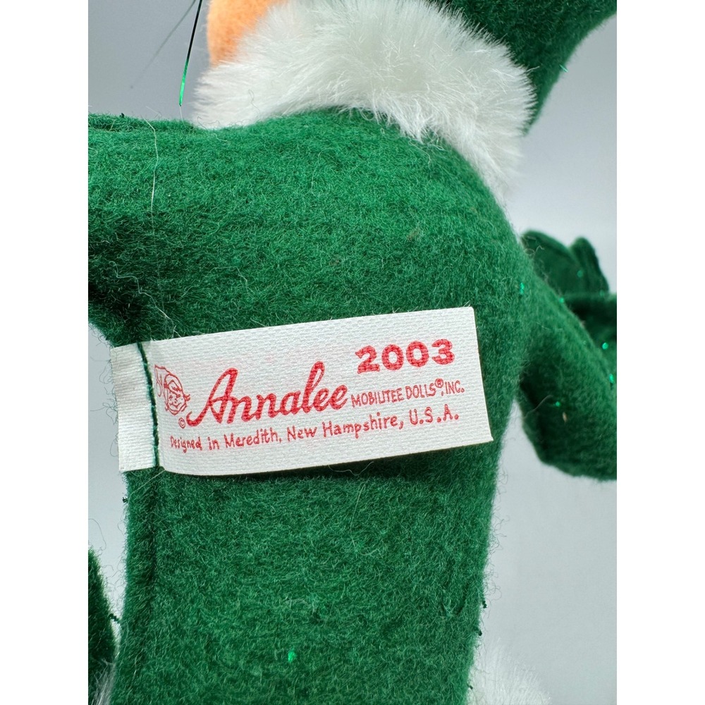 Annalee Green Elf Christmas Poseable Knee Hugger Shelf Sitter 2003 Mobilitee - Picture 6 of 7